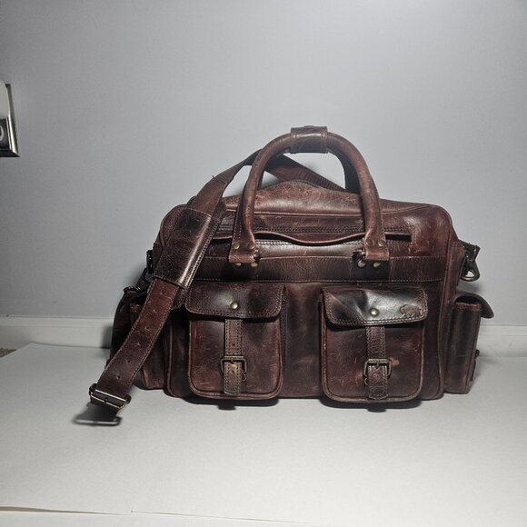 Buffalo Jackson Roosevelt Leather Pilot Bag – Brown – Full-Grain – Gently Used - Picture 3 of 12